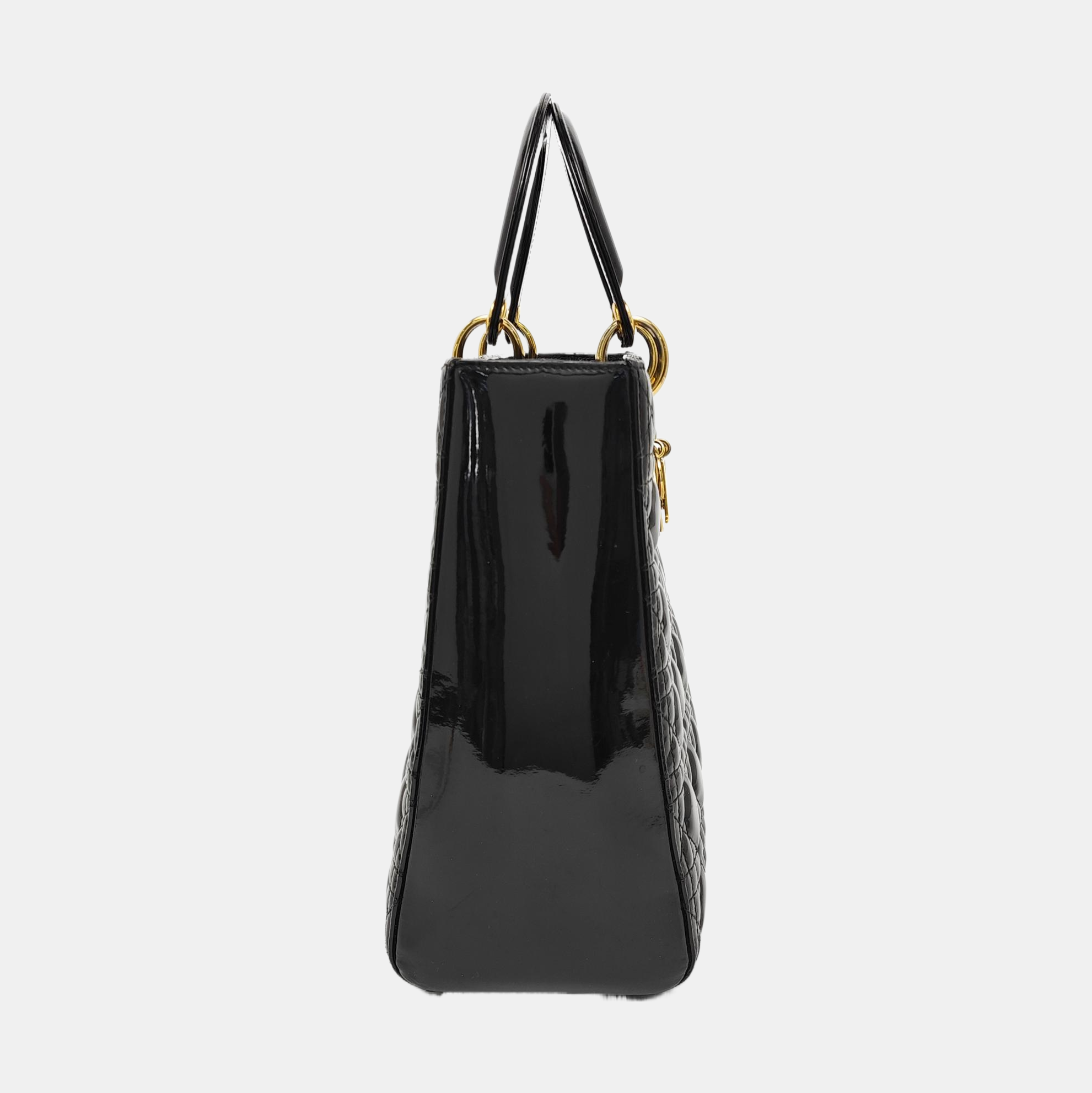 Lady Dior Grande Cannage Charol Negro