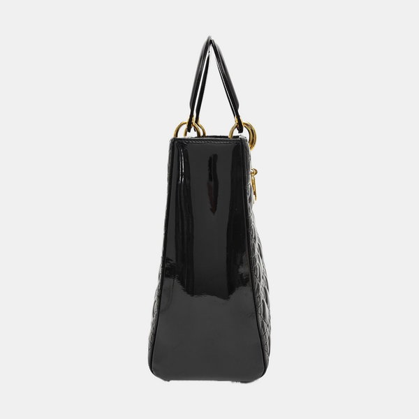 Lady Dior Grande Cannage Charol Negro