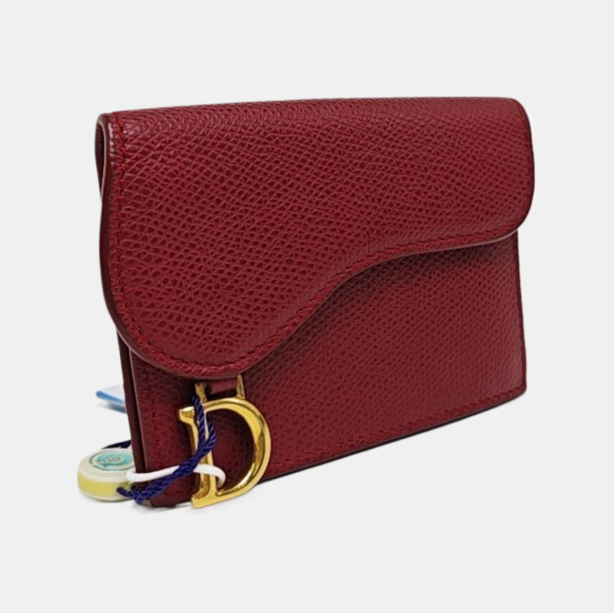 Saddle Mini Calfskin Red Card Holder