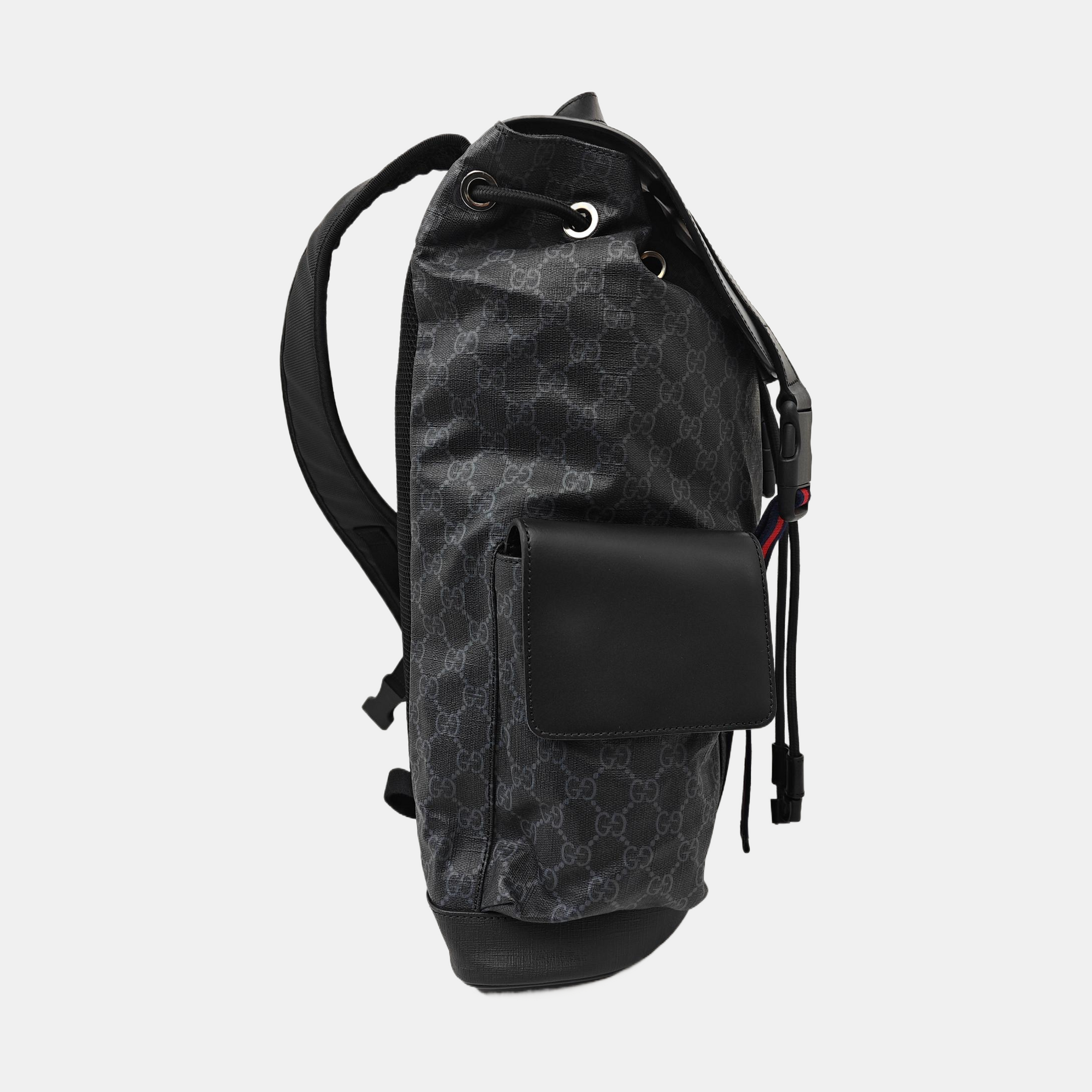 GG Supreme Monogram Coated Canvas Black