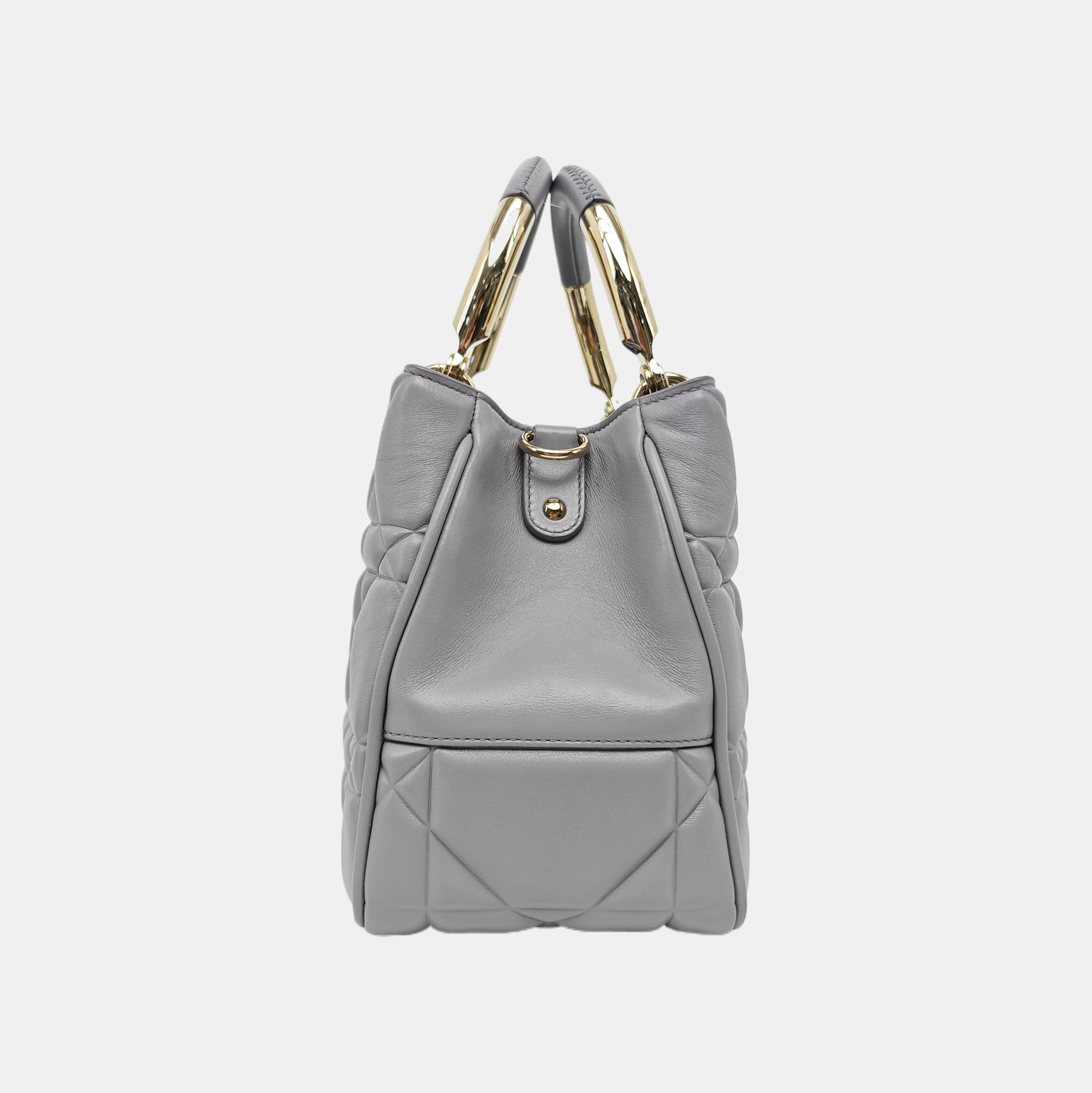 Lady 95.22 Medium Quilted Calfskin Gray