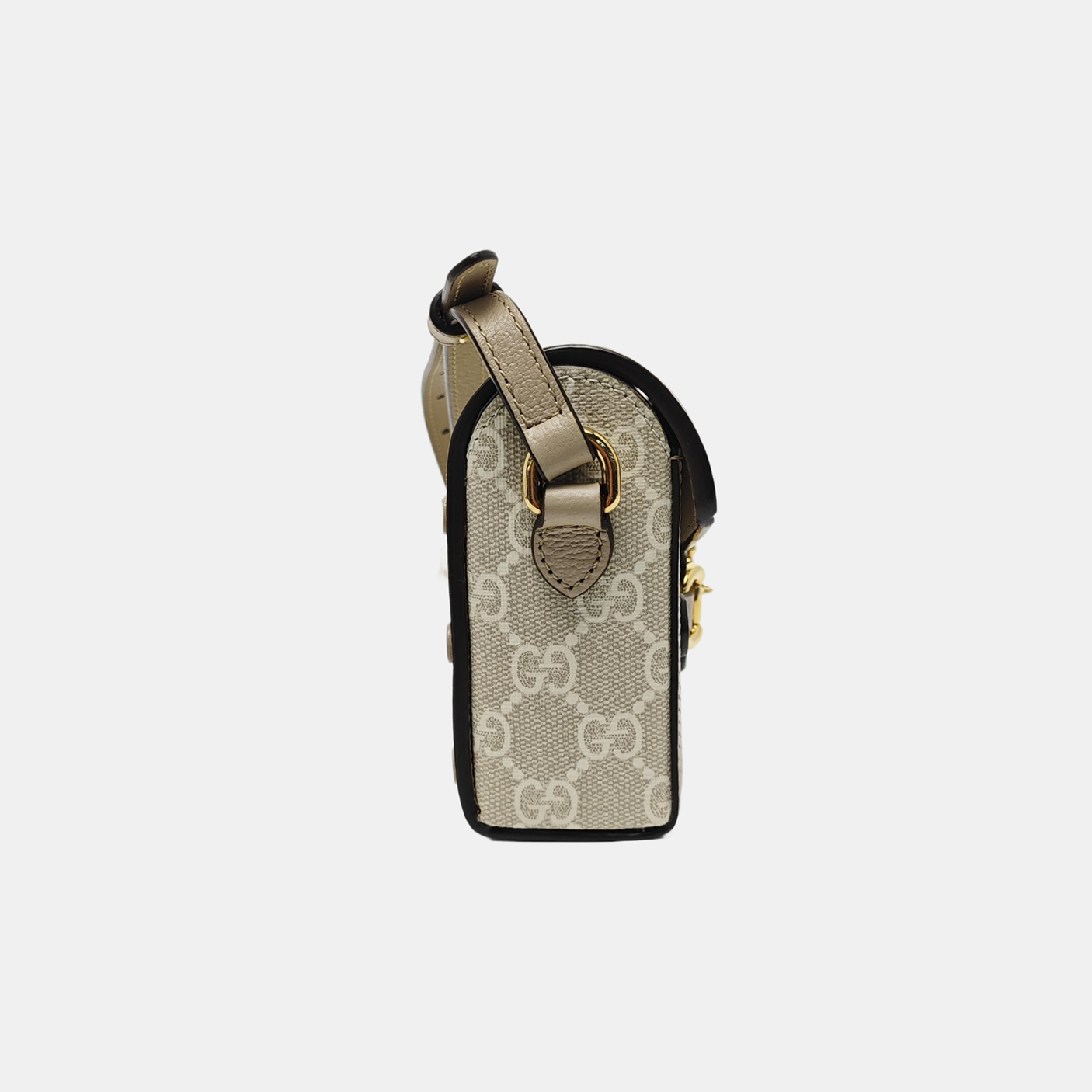 Authenticated pre-owned  Horsebit 1955 Mini Monogram Coated Canvas White - Shoulder Bag at Looply