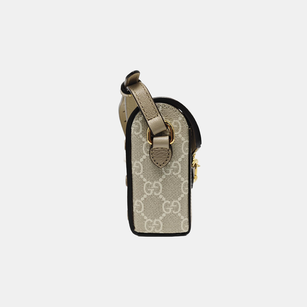 Authenticated pre-owned  Horsebit 1955 Mini Monogram Coated Canvas White - Shoulder Bag at Looply