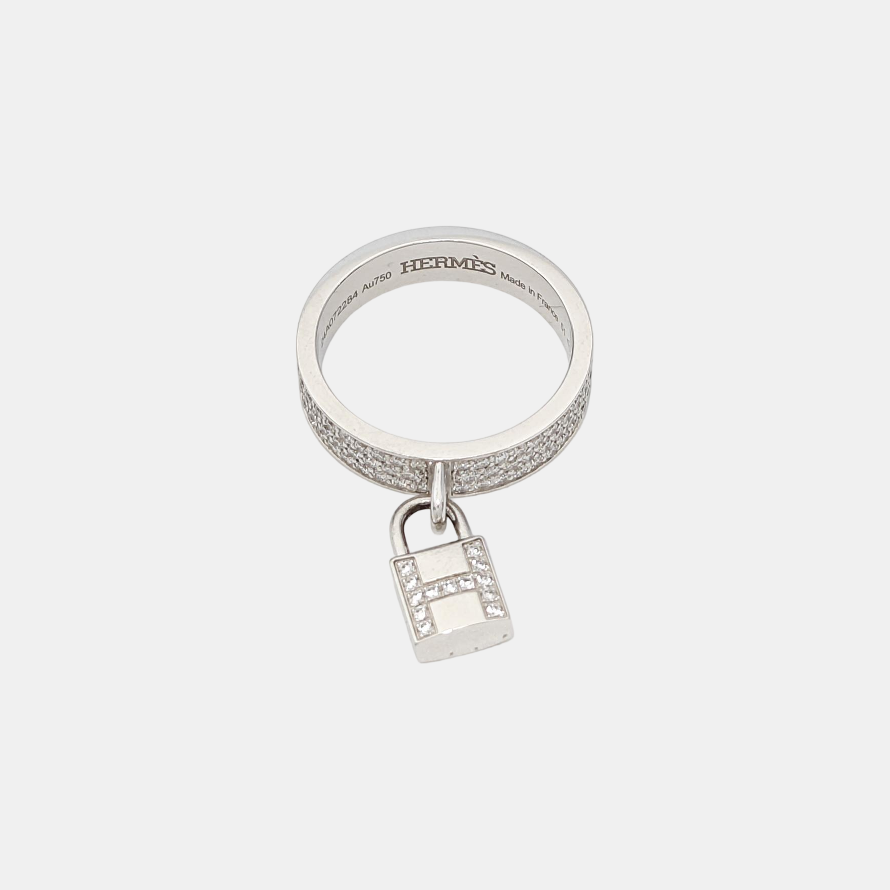 Kelly Clochette 18k White Gold Silver Ring EU 51