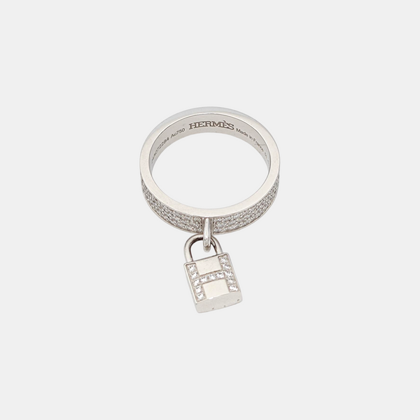 Kelly Clochette 18k White Gold Silver Ring EU 51
