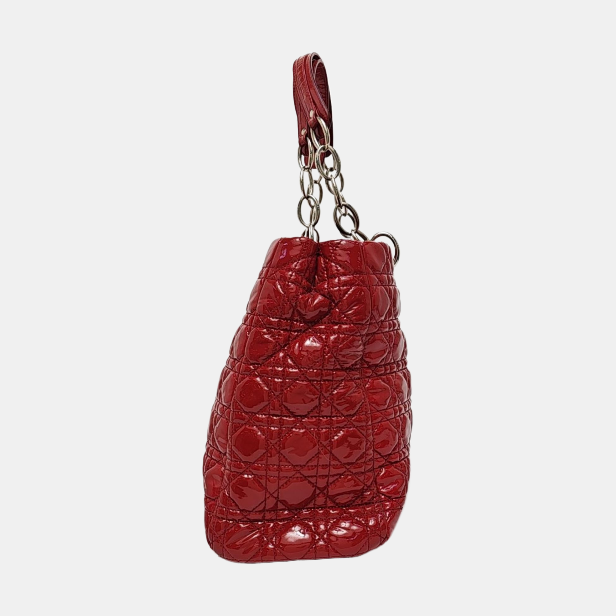 Dior Soft Large Cannage Patent Leather Red