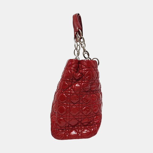 Dior Soft Large Cannage Patent Leather Red