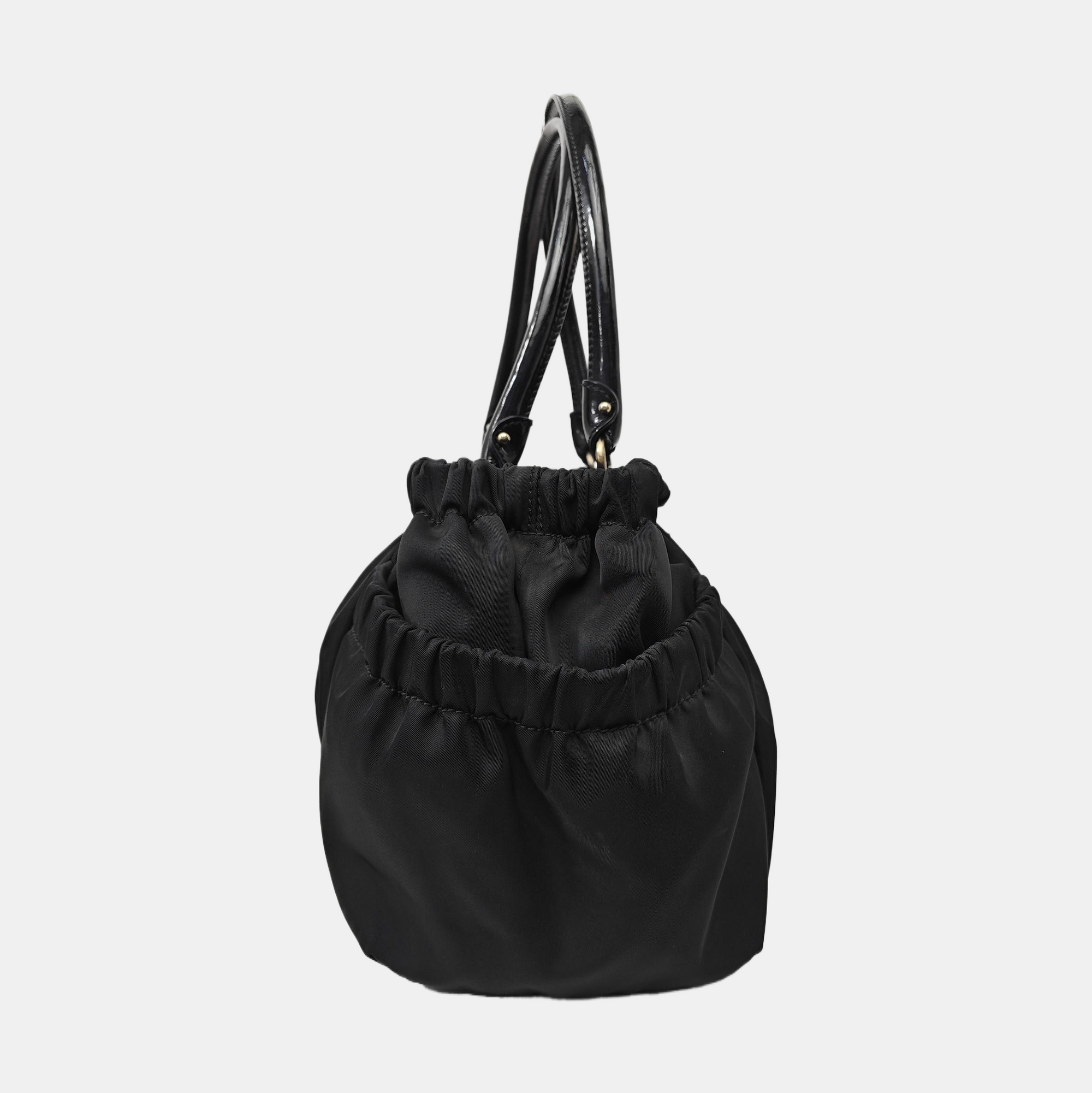 Fabric Top Handle Bag Black