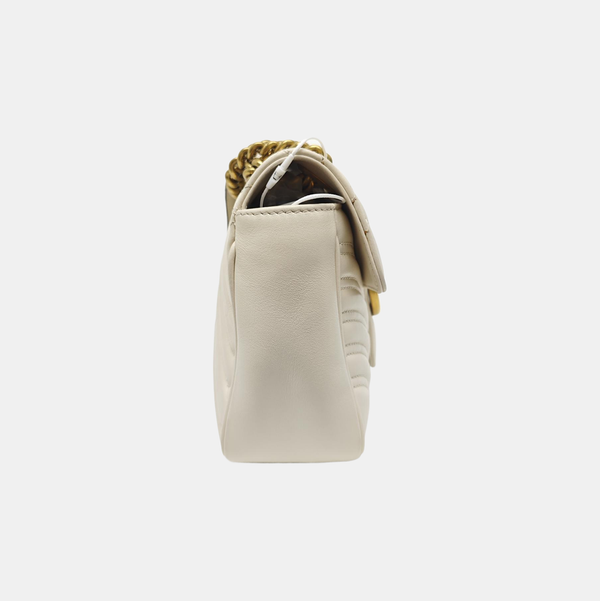 GG Marmont Medium Quilted Calfskin White