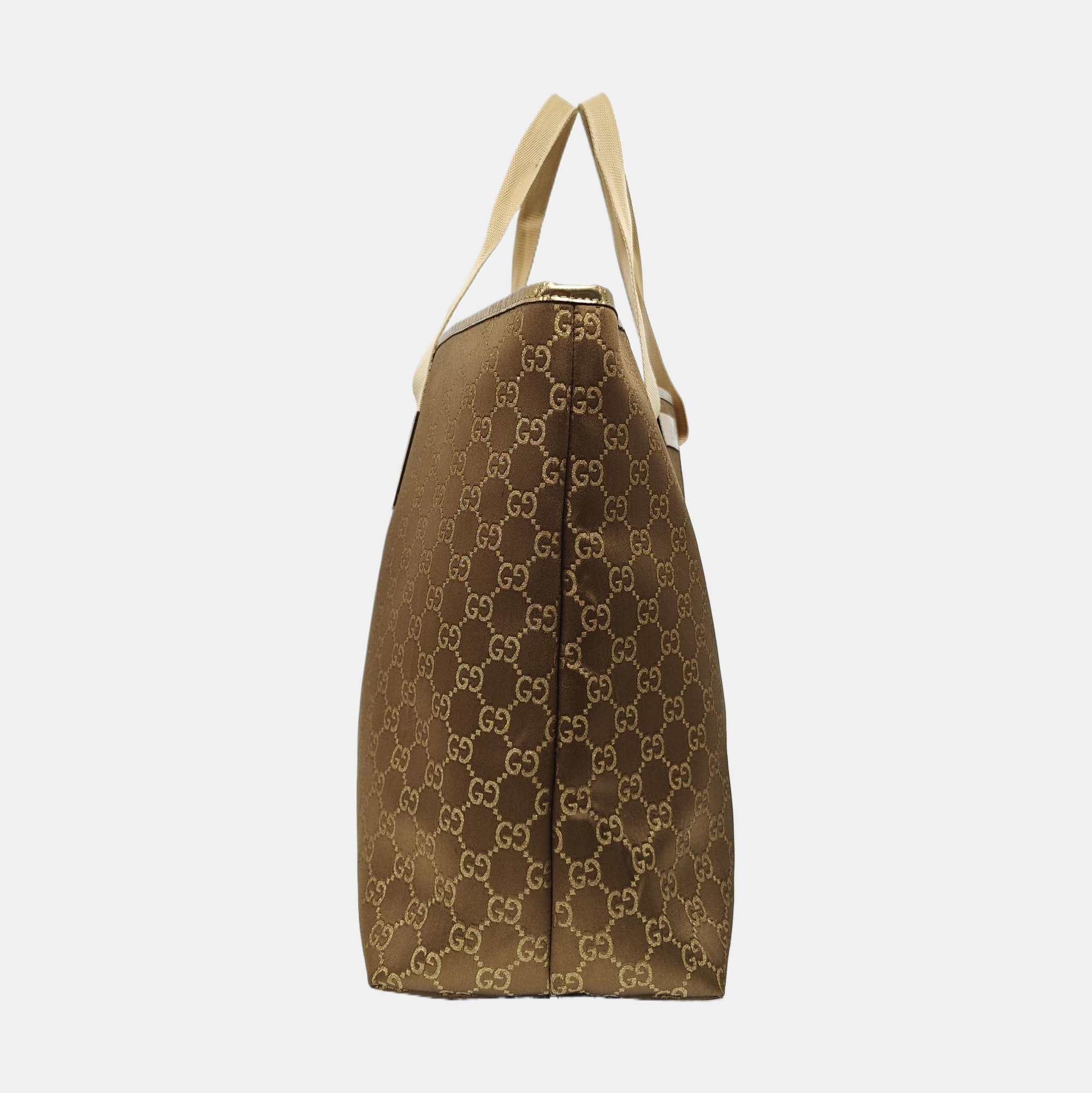 Monogram Coated Canvas Tote Bag Brown