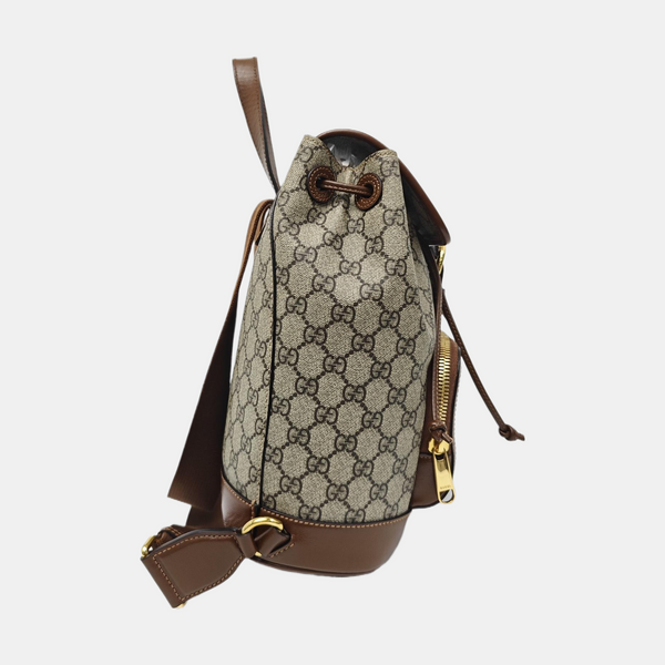 Monogram Coated Canvas Backpack Black