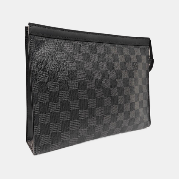 Pochette Voyag MM Damier Graphite Coated Canvas Gray