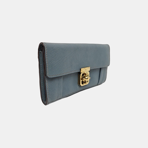 Elsie Calfskin Blue Wallet