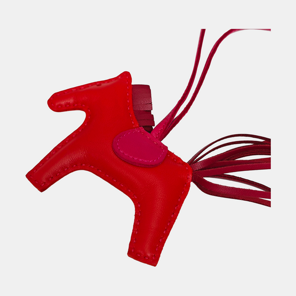 Leather Bag Charm Red