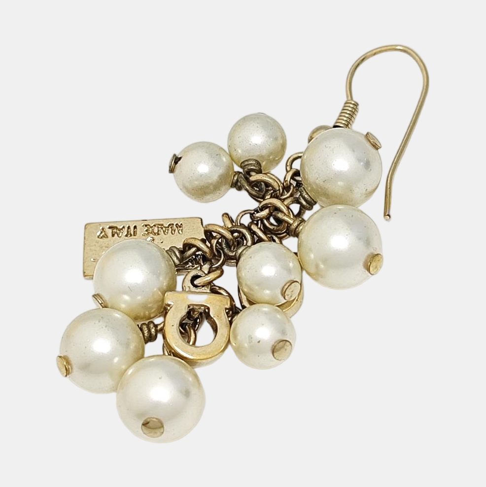Faux Pearl Gold Earrings