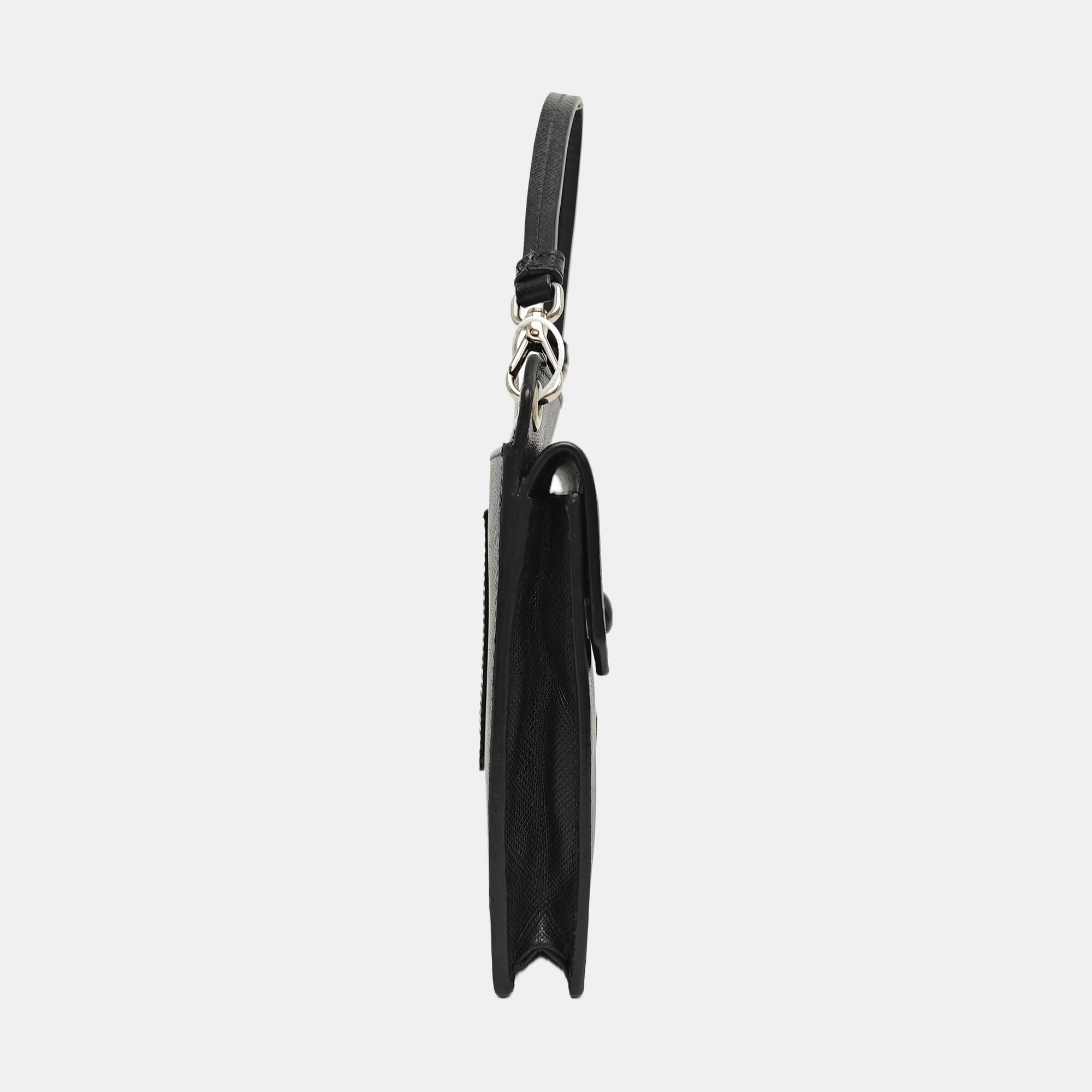 Saffiano Calfskin Shoulder Bag Black