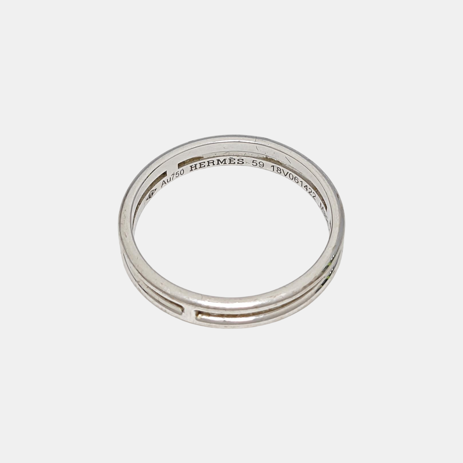Ariane 18k White Gold Silver Ring EU 59