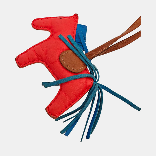 Leather Bag Charm Red