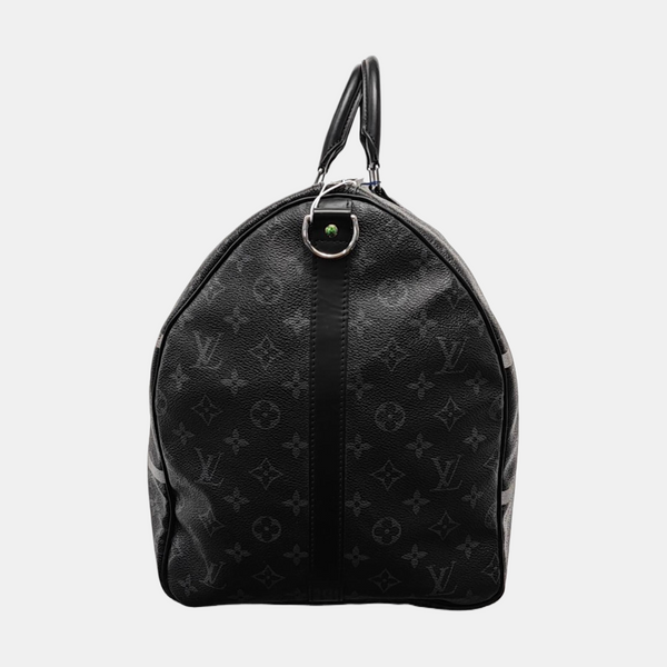 KEEPALL 55 Monogram Coated Canvas Black