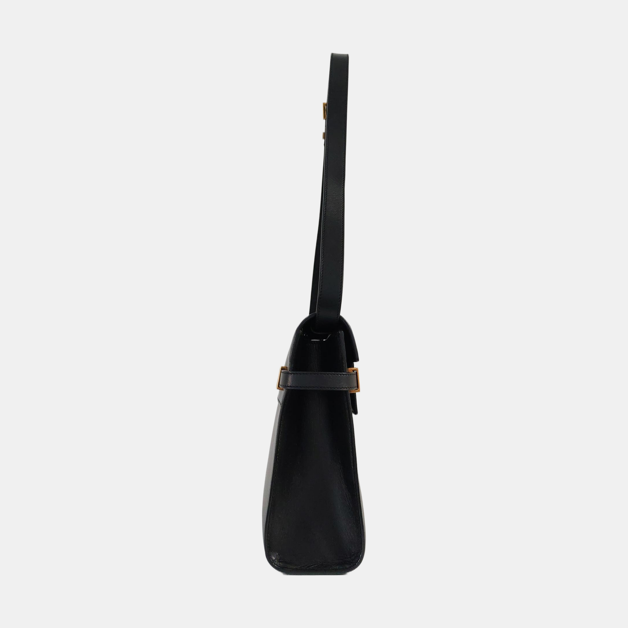 Authenticated pre-owned  MANHATTAN Calfskin Black - Top Handle Bag at Looply