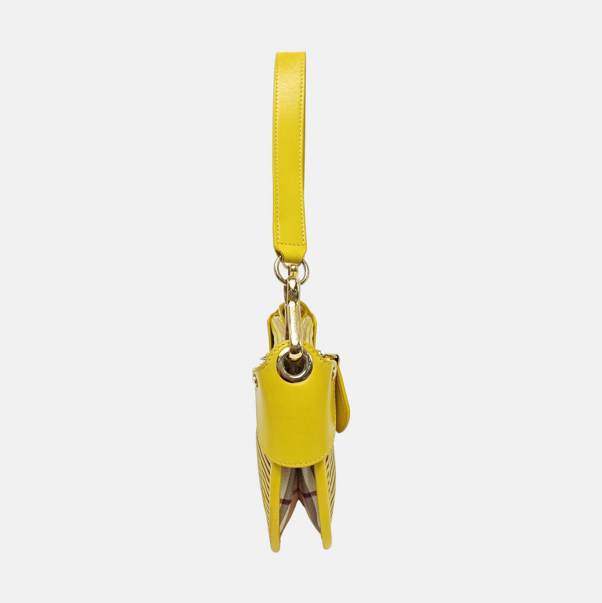Coated Canvas Top Handle Bag Yellow