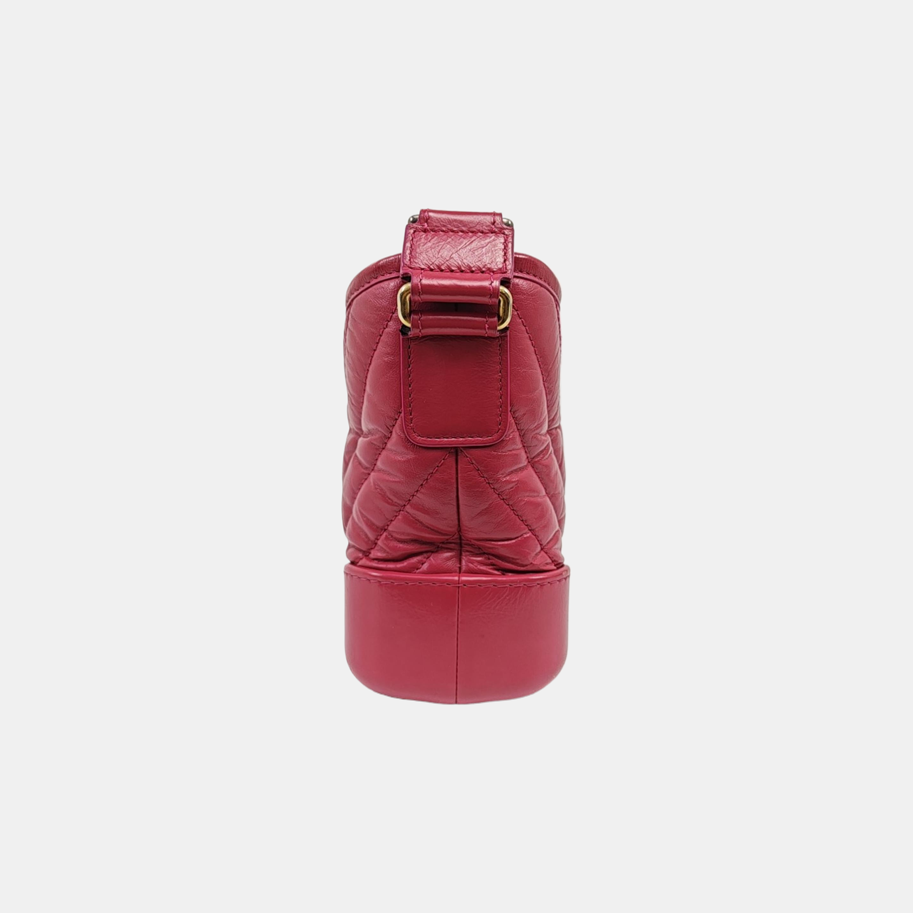 GABRIELLE Small Chevron, Quilted Calfskin Red