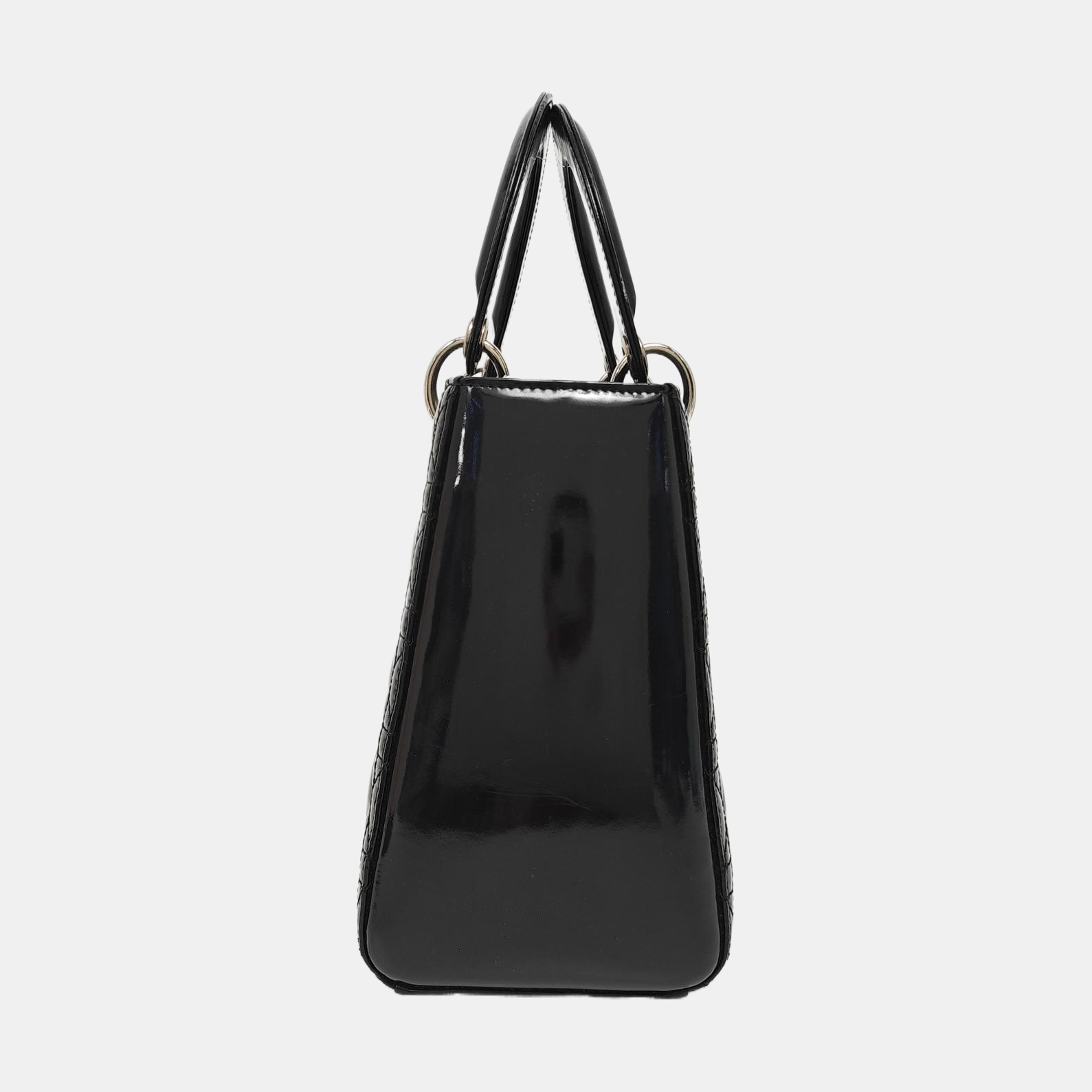 Lady Dior Medium Cannage Patent Leather Black