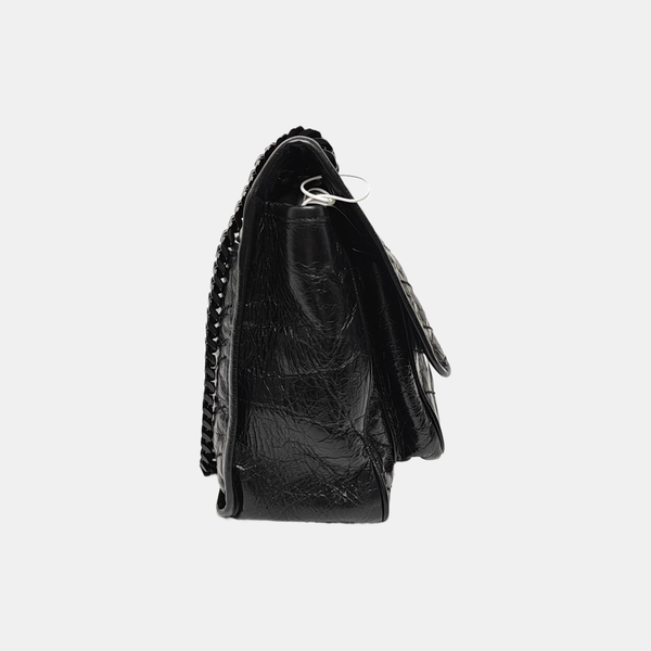 NIKI Medium Chevron Calfskin Black