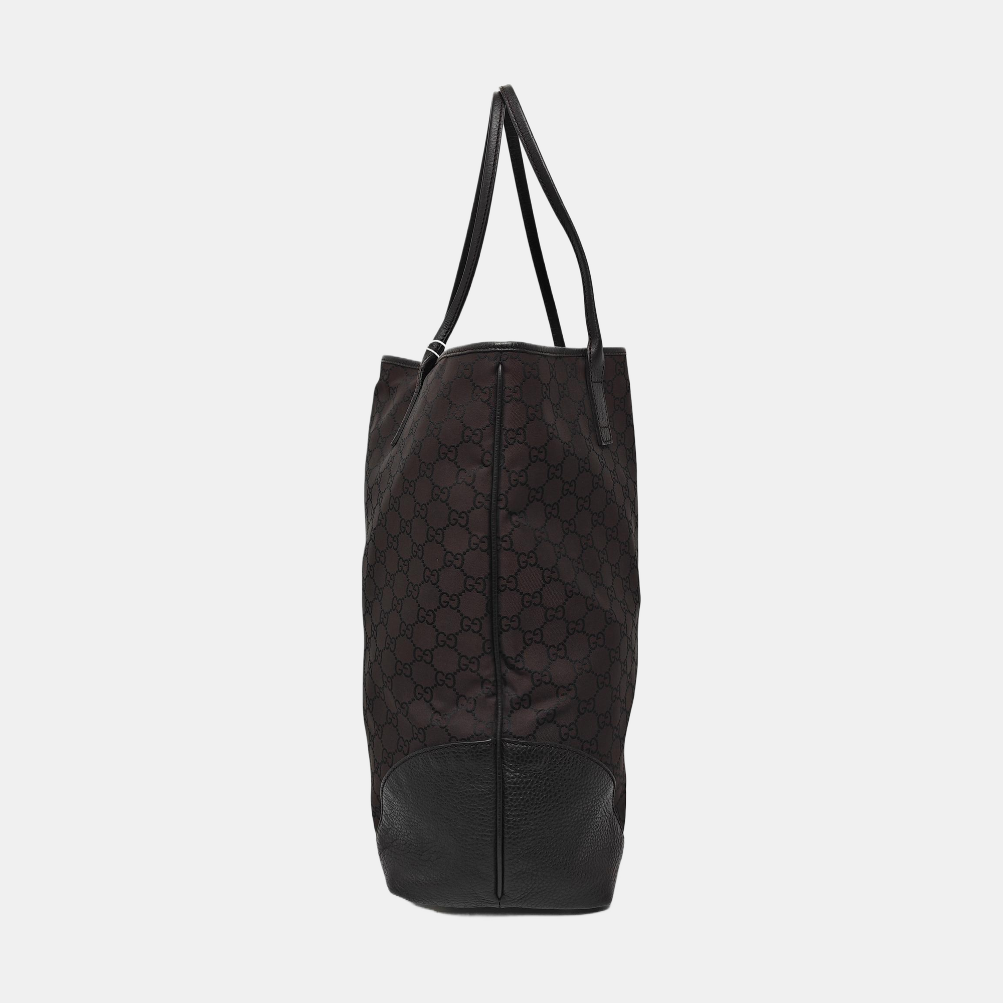 Monogram Nylon Tote Bag Brown