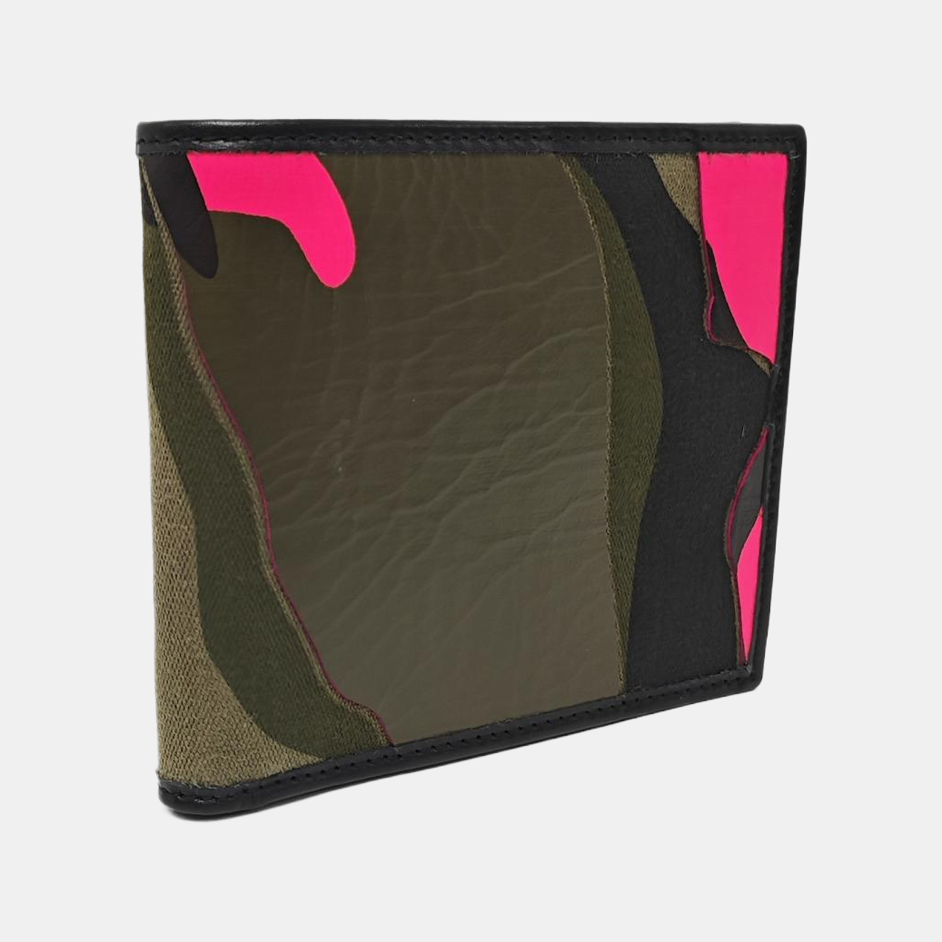 Coated Canvas Card Holder Green