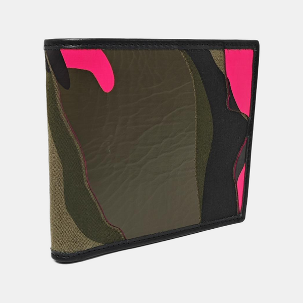 Coated Canvas Card Holder Green