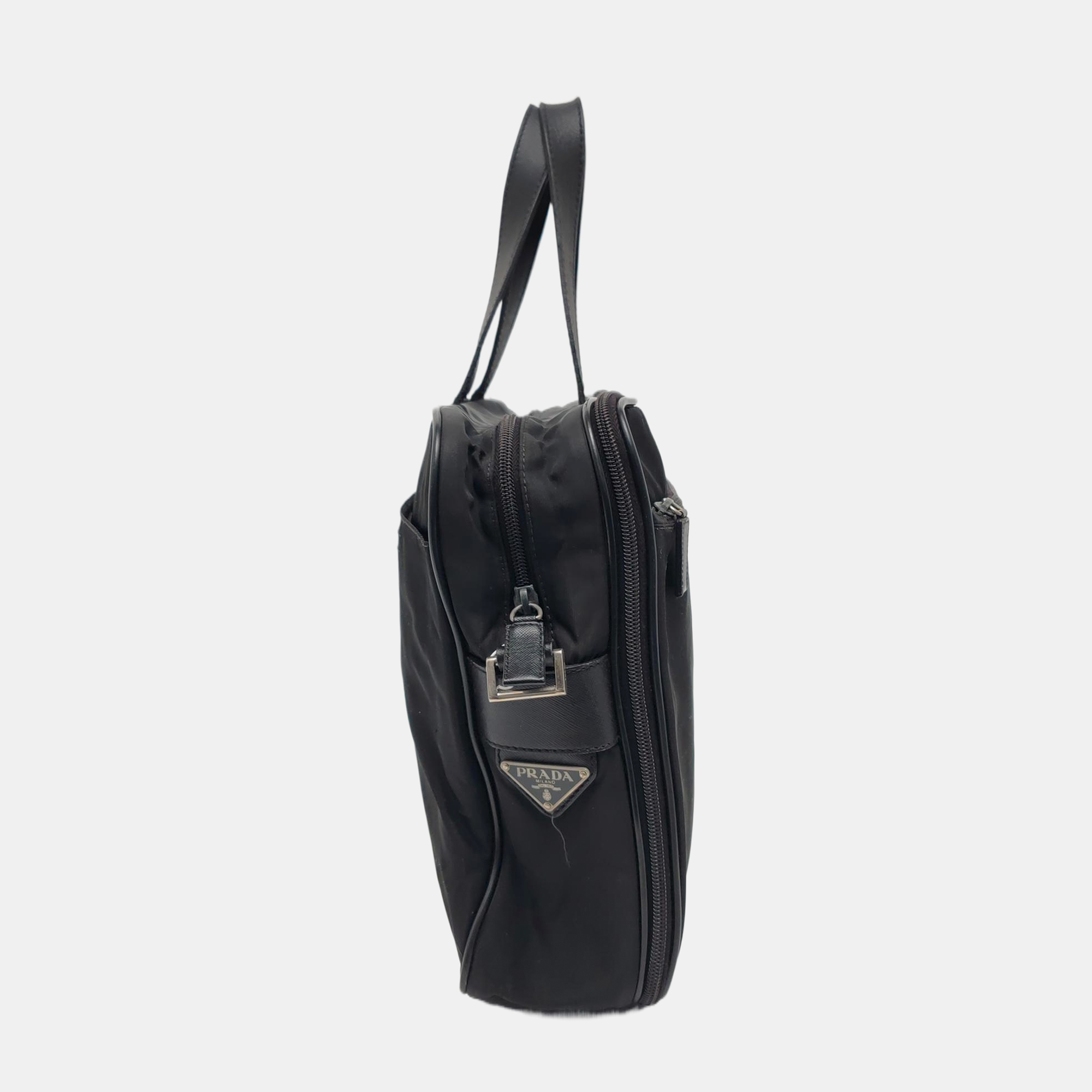 Nylon Top Handle Bag Black
