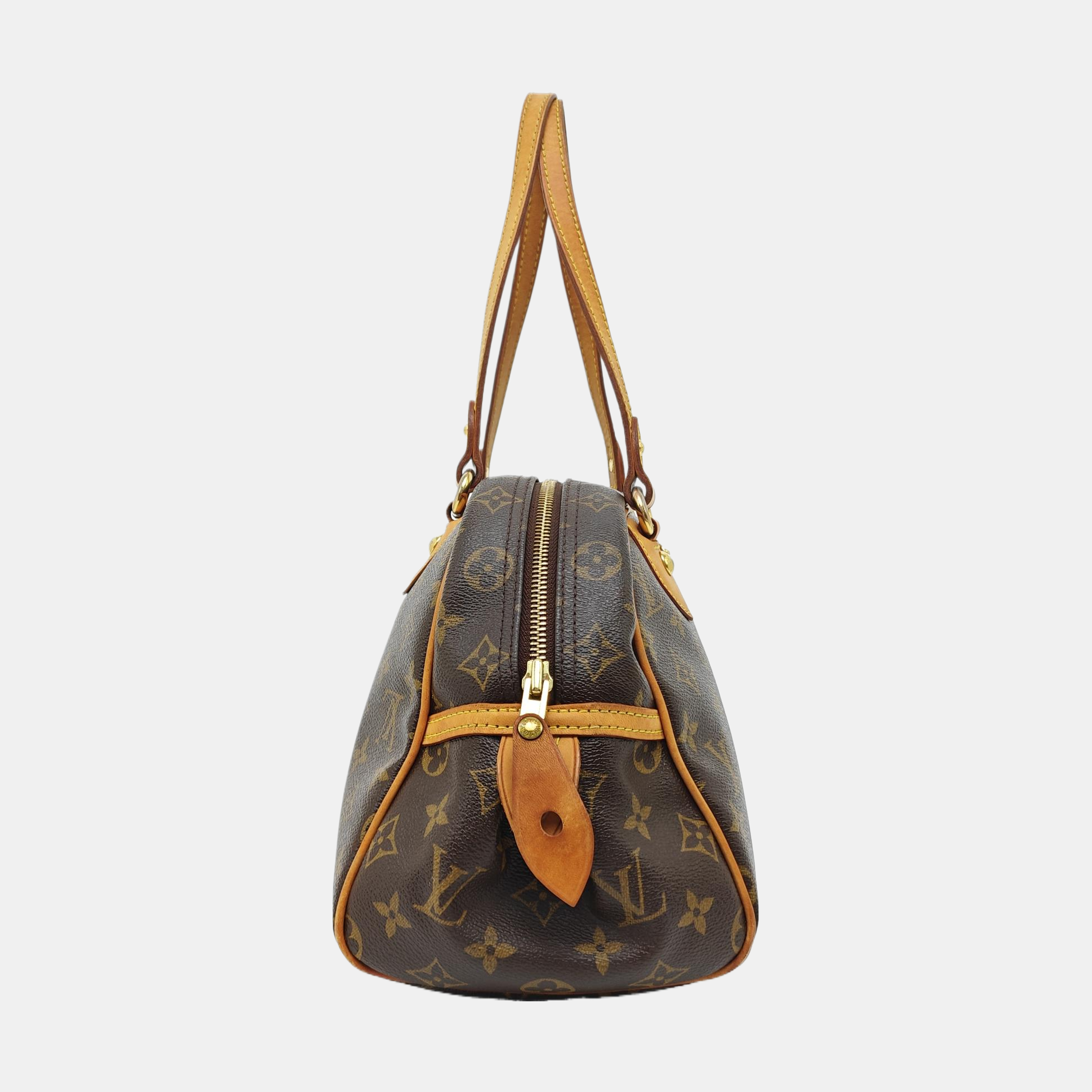 MONTORGUEI PM Monogram Coated Canvas Brown
