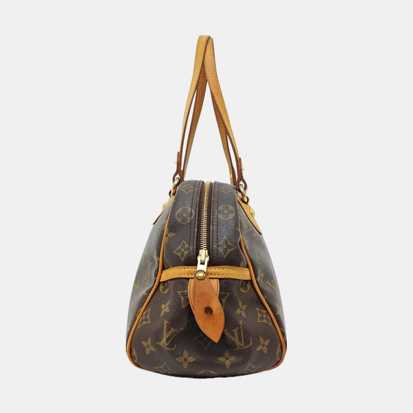 MONTORGUEI PM Monogram Coated Canvas Brown