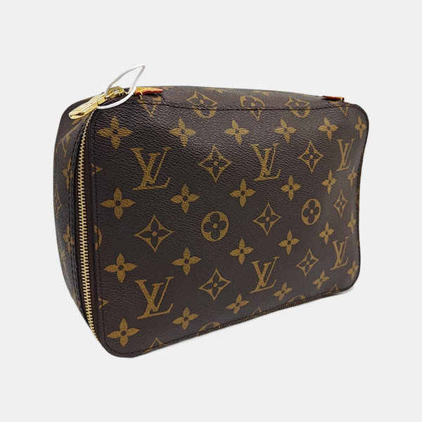 Monogram Coated Canvas Clutch Brown