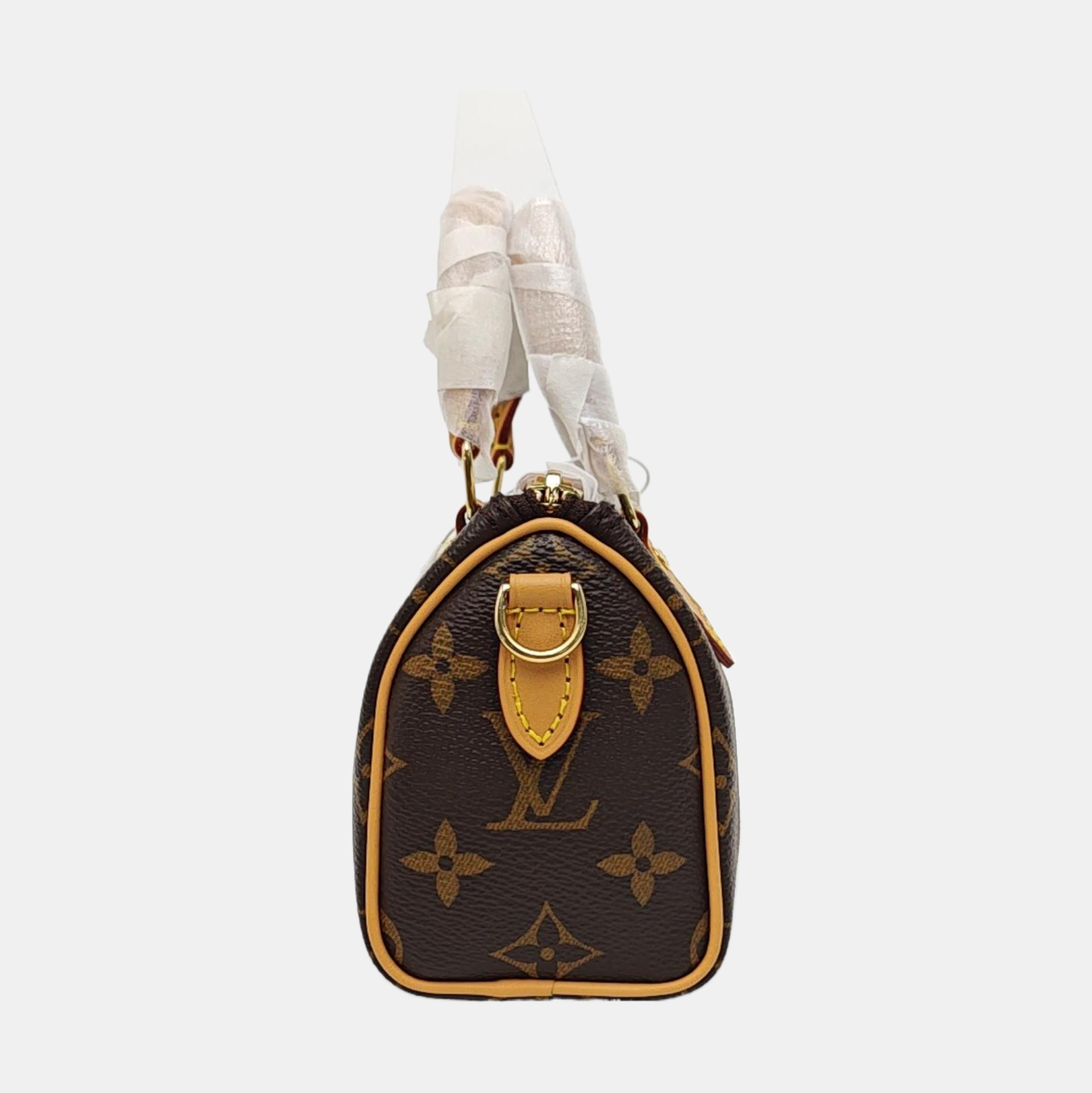 SPEEDY Nano Monogram Coated Canvas Brown