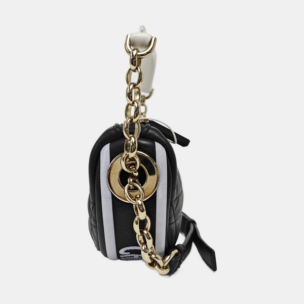 Vibe Super Mini Cannage Piel de Cordero Negra