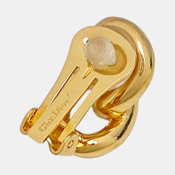 Twist Round Metal Gold Clip On Earrings