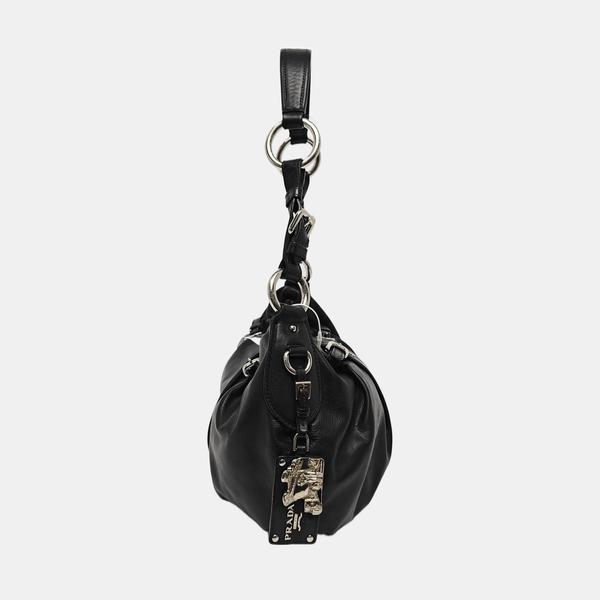 Calfskin Top Handle Bag Black