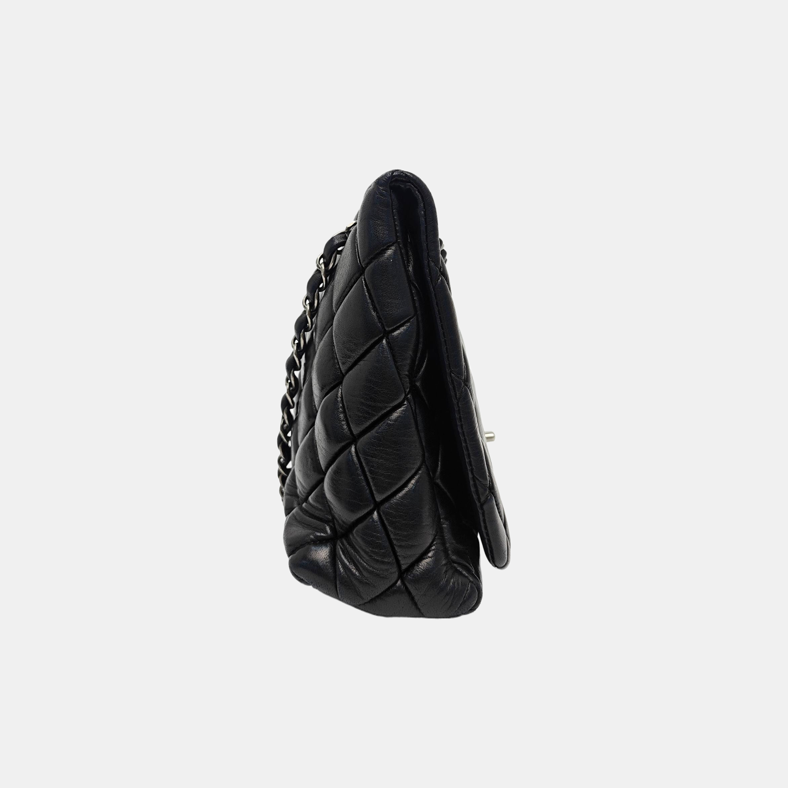 Quilted Lambskin Shoulder Bag Black