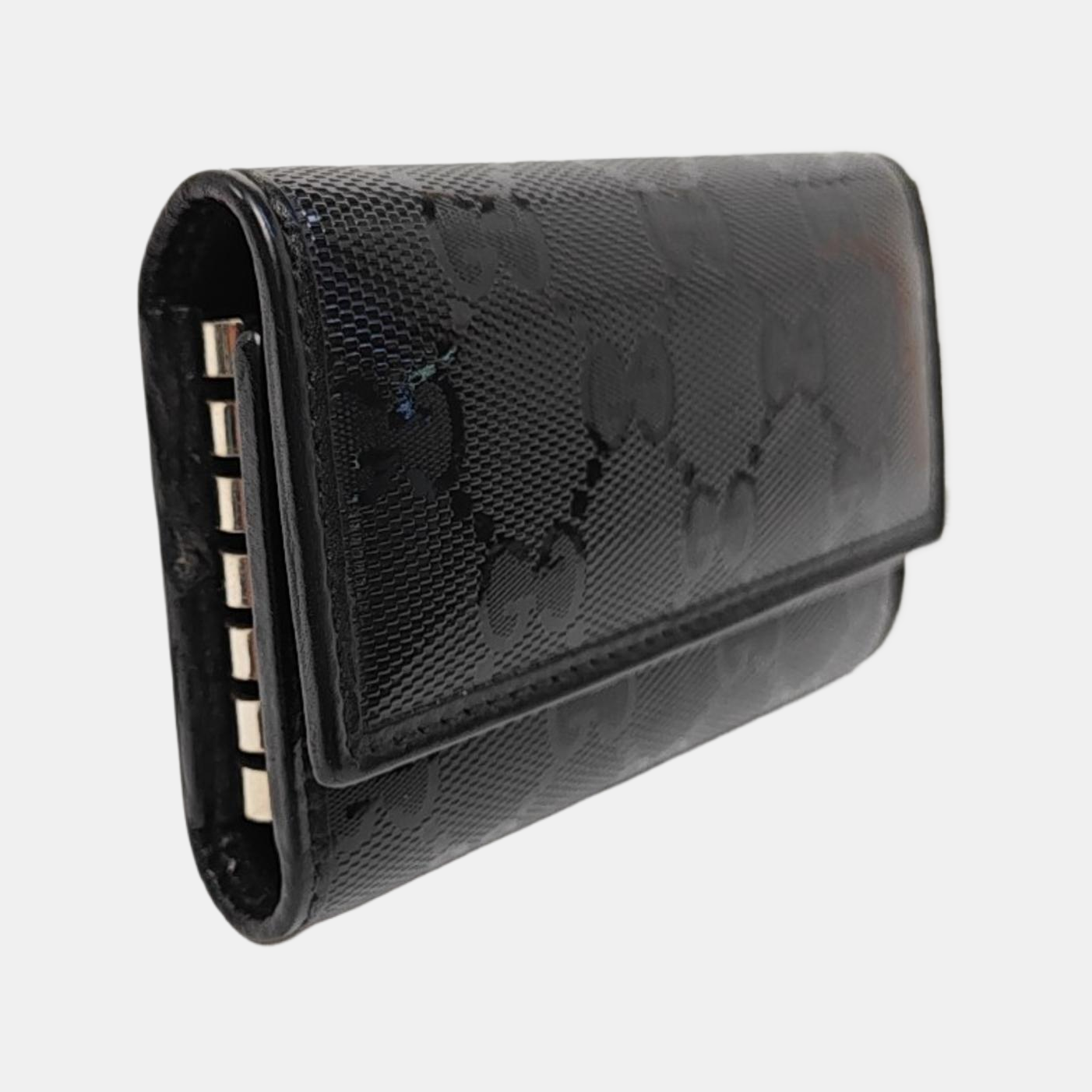Monogram Coated Canvas Key Pouch Black