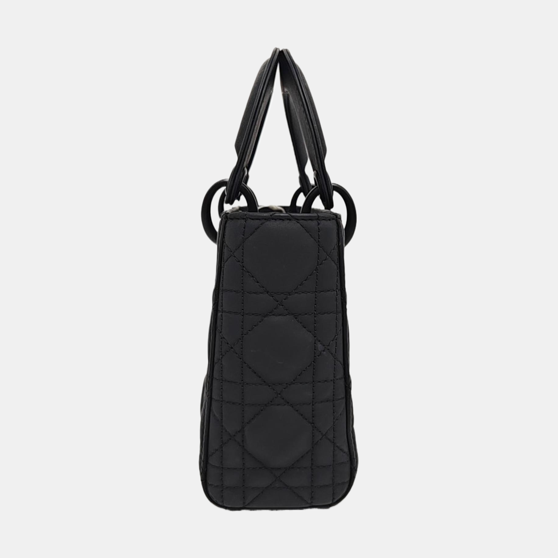 Lady Dior Mini Cannage Calfskin Black