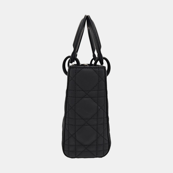 Lady Dior Mini Cannage Calfskin Black