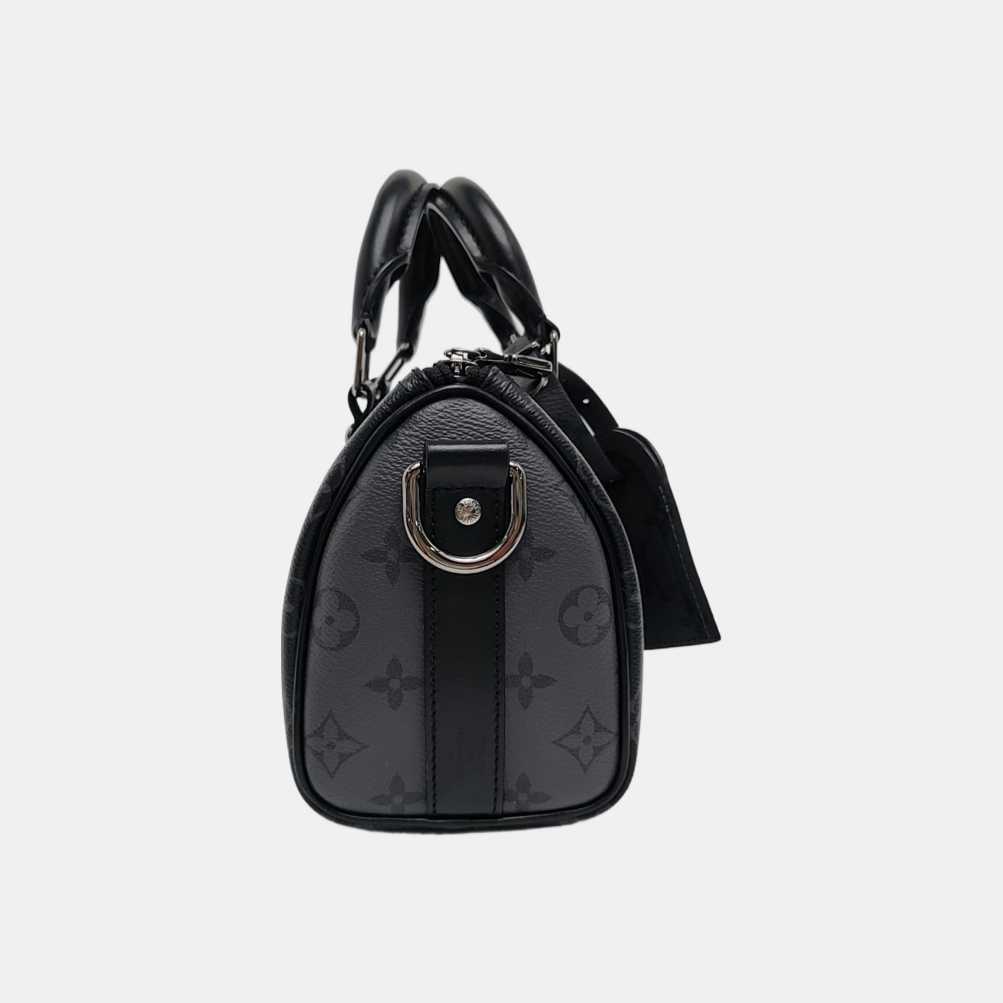 KEEPALL 25 Monogram Coated Canvas Black