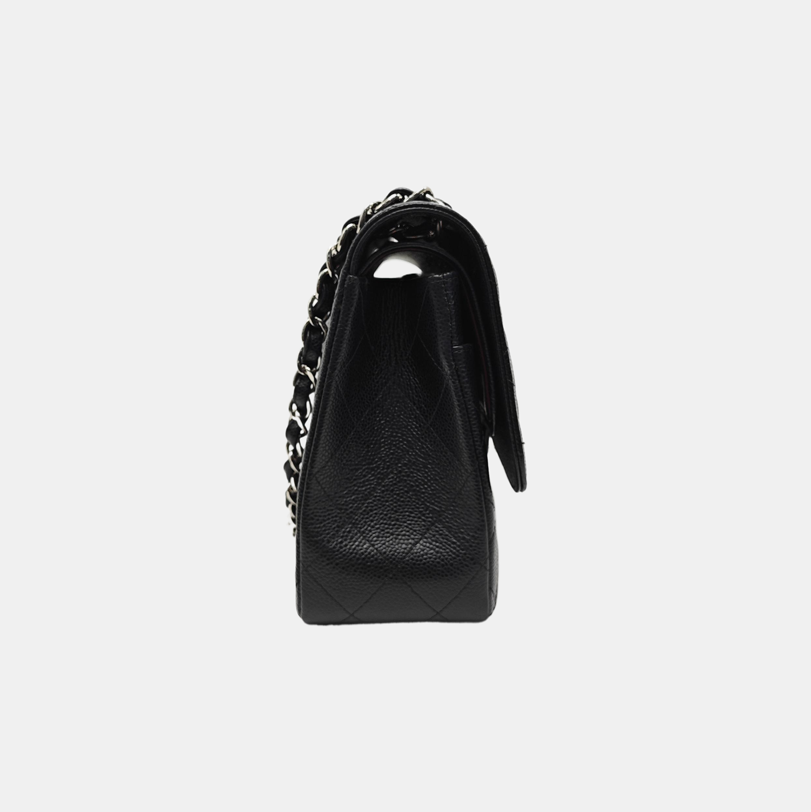 CLASSIC FLAP Jumbo Quilted Grained Calfskin Black