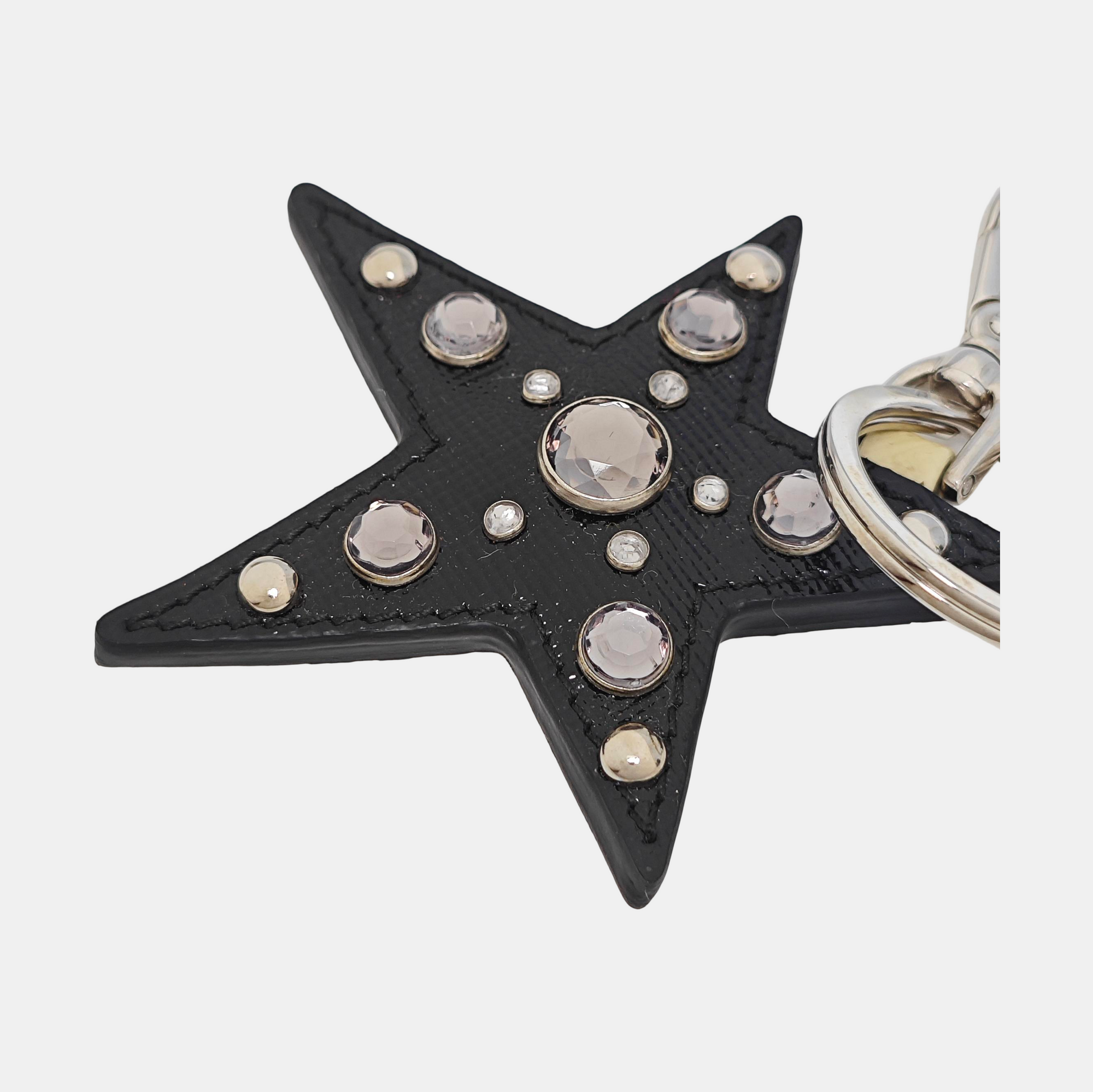 Leather Bag Charm Black