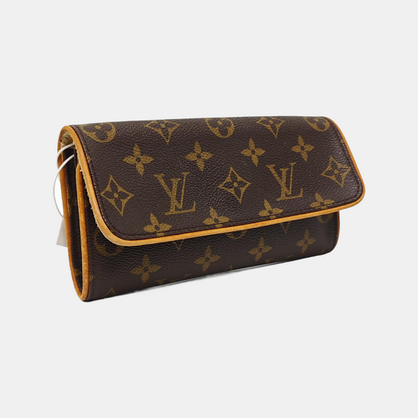 TWIN PM Monogram Coated Canvas Brown Wallet