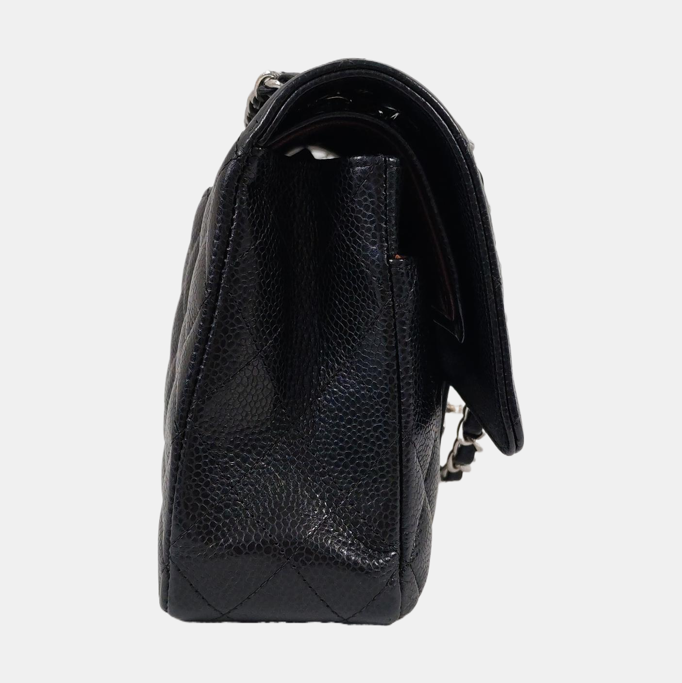 CLASSIC FLAP Medium Quilted Grained Calfskin Black