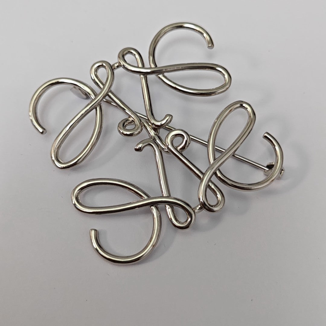Anagram Metal Silver Brooch