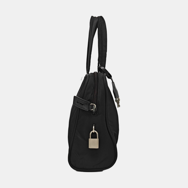 Nylon Top Handle Bag Black